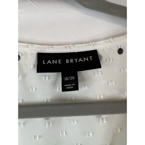 Lane Bryant White Polka Dot Blouse - Picture 2 of 4